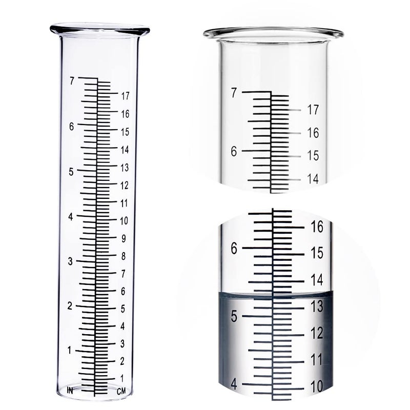 BIUWING 7 inch Rain Gauge Replacement Tube Glass for Yard Garden and Outdoor Home, with Tube Brush, Best Rated,2 Packs - Image 2